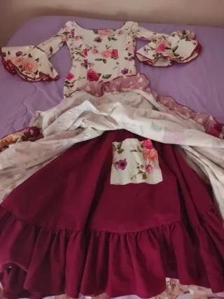 Vestido Flamenca Flores Talla 36