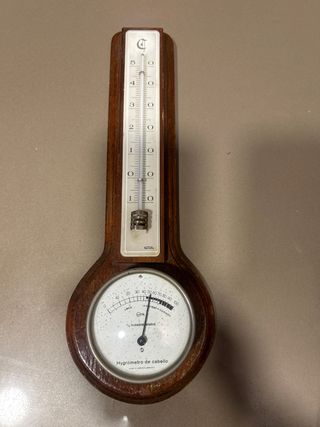 Termómetro y higrómetro de cabello antiguo