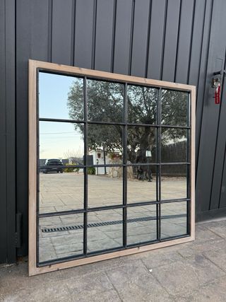 Espejo Marco Madera y Metal