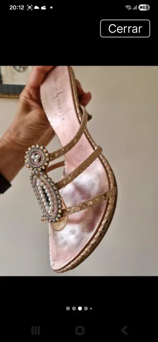 Sandalias Joya Rebeca Sanver Oro Rosa