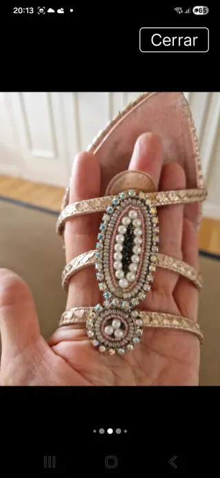 Sandalias Joya Rebeca Sanver Oro Rosa