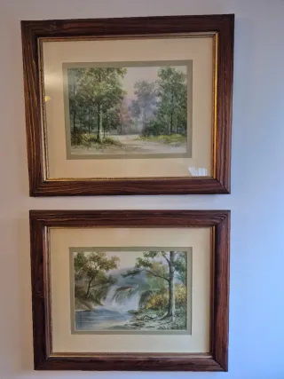 2 Cuadros Decorativos Marco Madera