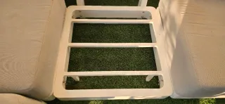Sofá modular exterior gris y blanco