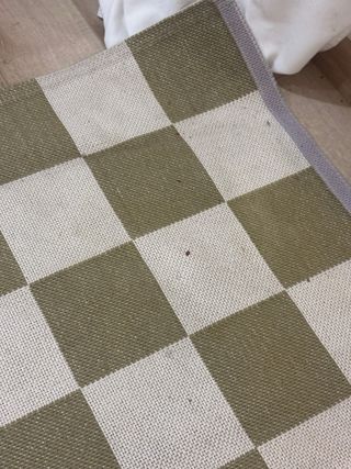 Alfombra Ikea Cuadros Verde y Blanco