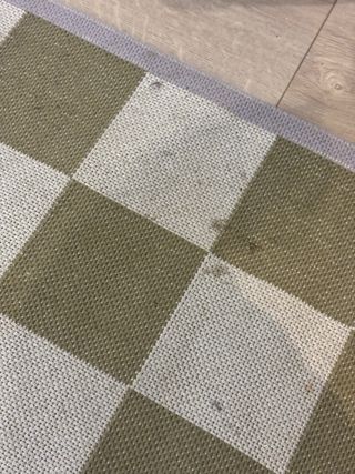 Alfombra Ikea Cuadros Verde y Blanco
