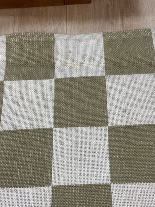 Alfombra Ikea Cuadros Verde y Blanco