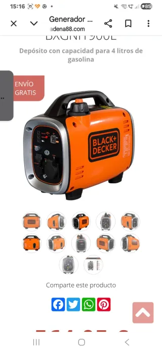 Generador Inverter Black+Decker 900W