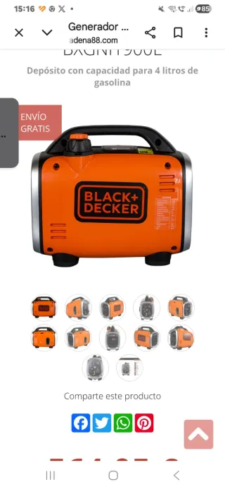 Generador Inverter Black+Decker 900W