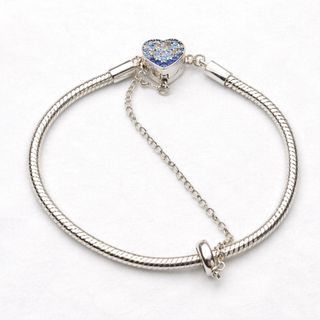 Conjunto Pulsera y Pendientes Corazón Azul