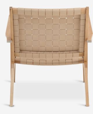 Poltrona in legno e rattan intrecciato