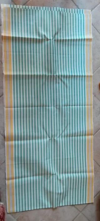 Scampolo cotone pesante righe verdi