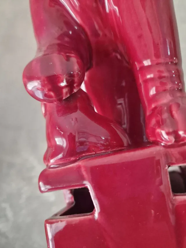 Perro Foo Cerámica Manises Burdeos