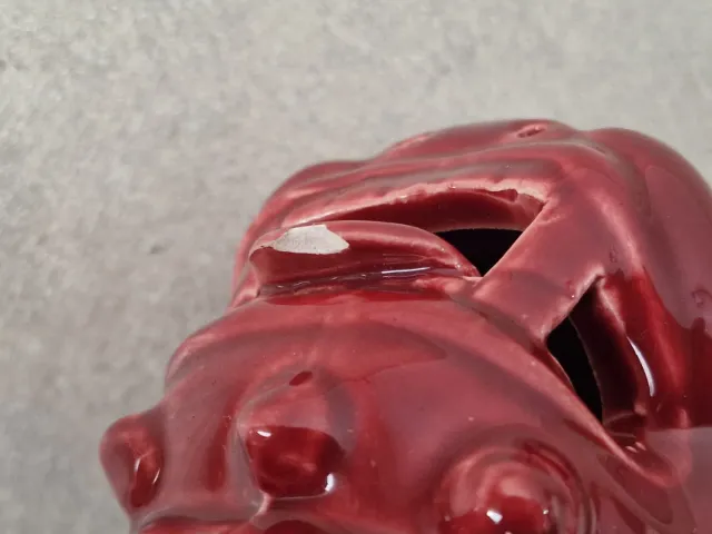 Perro Foo Cerámica Manises Burdeos