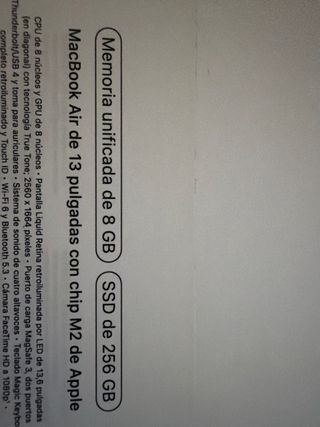 MacBook Air M2 8GB Plata