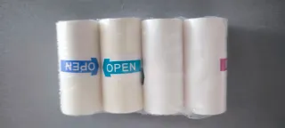 4 Rollos Papel Térmico Adhesivo transparente color