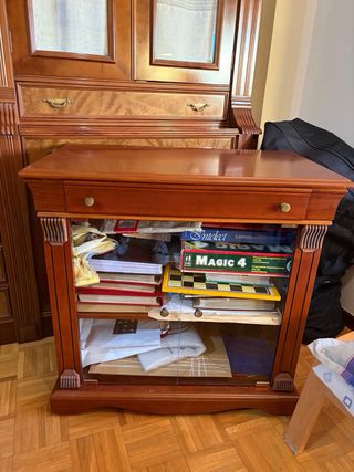 Mueble TV madera y cristal