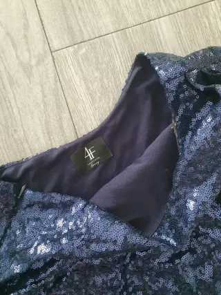 Vestido largo fiesta lentejuelas azul