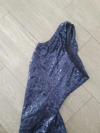 Vestido largo fiesta lentejuelas azul