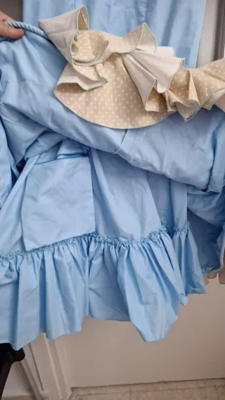 Vestido Flamenca Beige y Azul