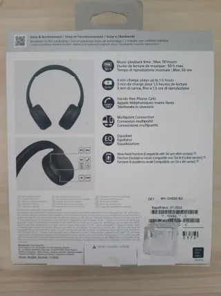 Auriculares Sony WH-CH520 Inalámbricos Negros