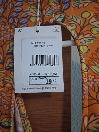 Vestido largo estampado naranja Inside