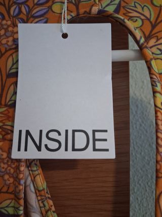 Vestido largo estampado naranja Inside