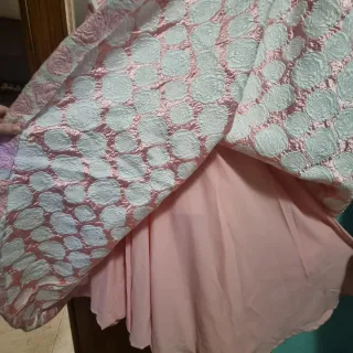 Vestido de vestir rosa y blanco mujer.