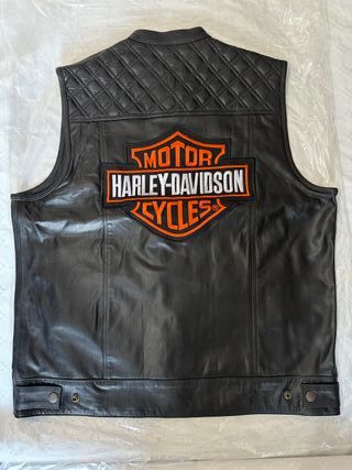 Chaleco de cuero moto Harley talla XXL