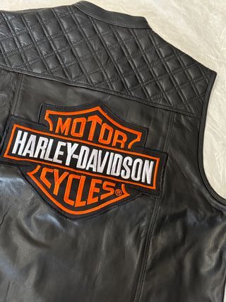 Chaleco de cuero moto Harley talla XXL