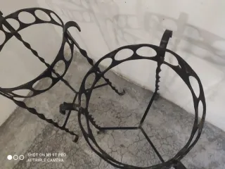 6 Soportes Macetas Altos Metal Negro