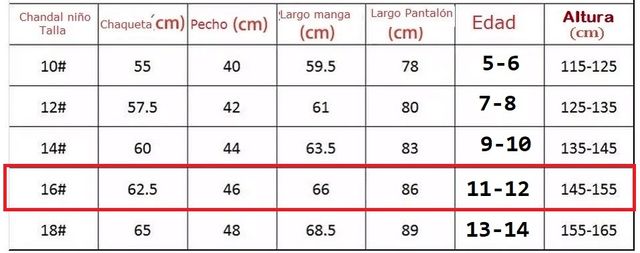 Chándal Munich para niño de 11-12 Años