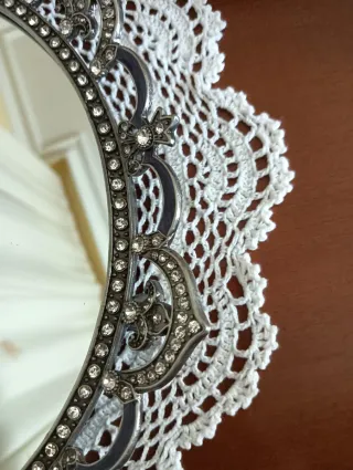 Bandeja espejo decorativa plateada