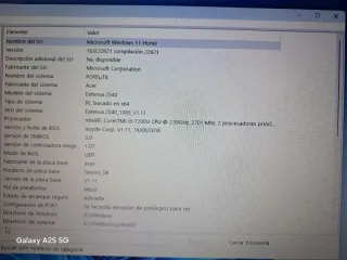 Portátil Acer Extensa 15 6" EX2540-50EN