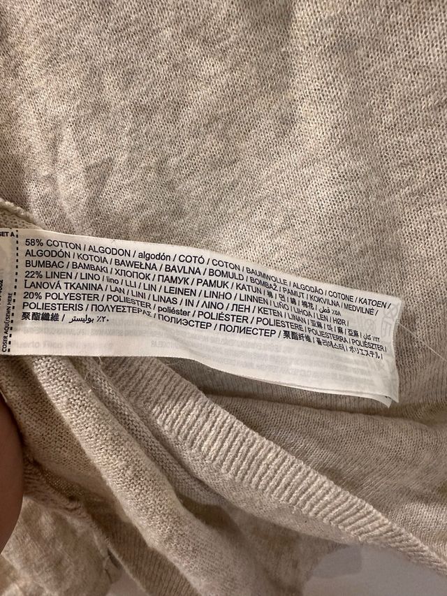 Jersey fino algodón Mango beige