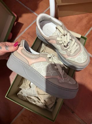 Scarpe Gucci Beige/Rosa Tg 37.5
