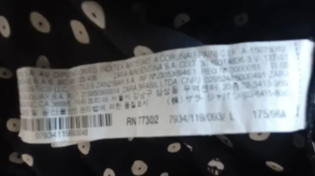 Vestido ZARA Negro Lunares Blanco Talla L