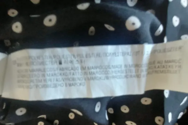 Vestido ZARA Negro Lunares Blanco Talla L
