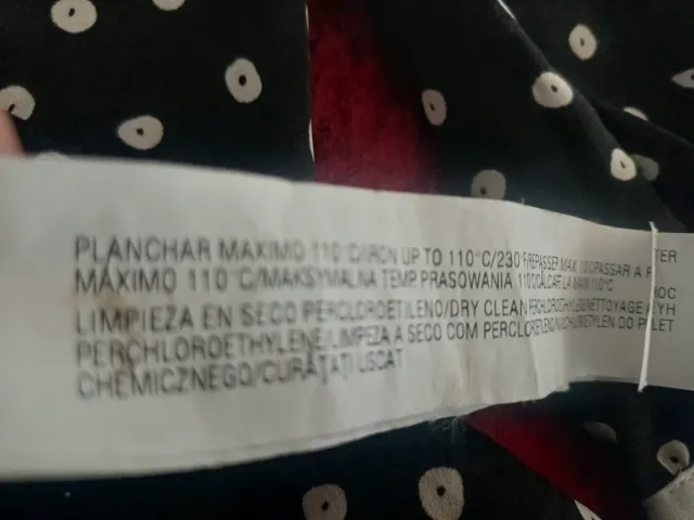 Vestido ZARA Negro Lunares Blanco Talla L