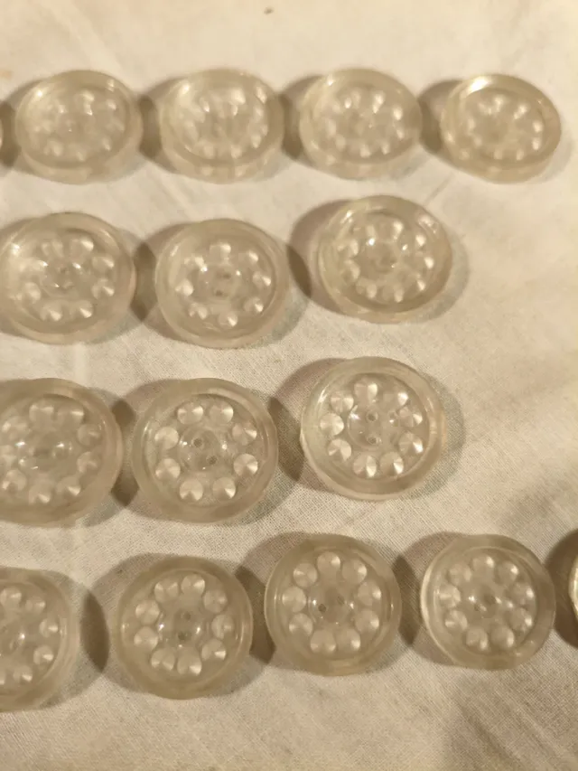 Lote 19 botones vintage flor transparentes