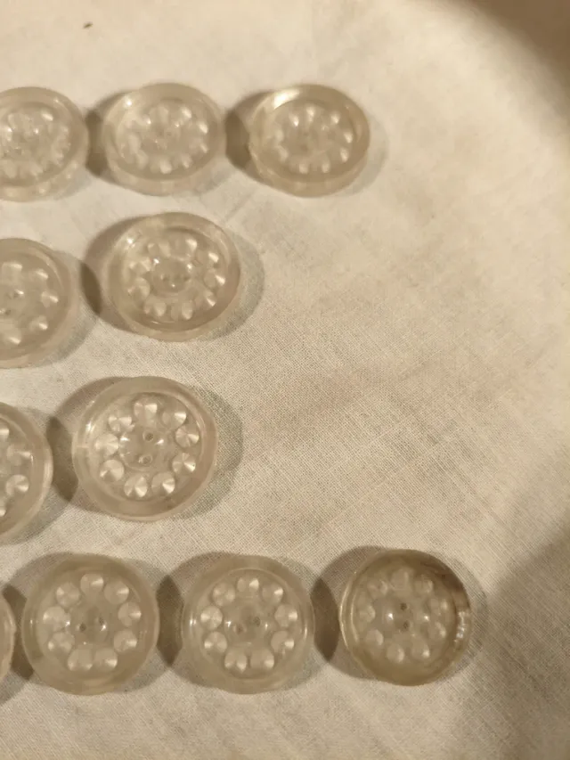 Lote 19 botones vintage flor transparentes