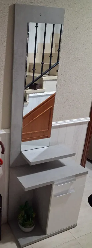 Entradita recibidor espejo y baldas