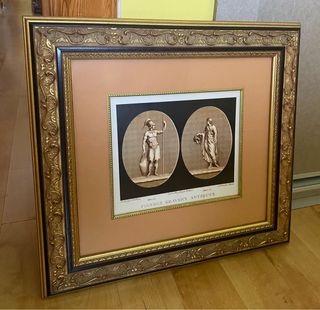 Cuadro Marco Madera Dorado y Negro