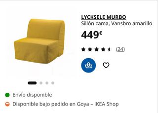 Sofá Cama IKEA Naranja Sin Usar