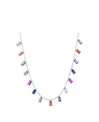 Collar Plata con Cristales Arcoíris