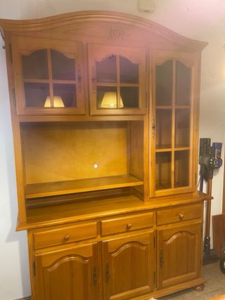 Mueble Comedor/Cocina Madera con Cristal