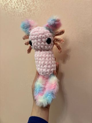 Peluche Gattino Axolotl Crochet Rosa Handmade