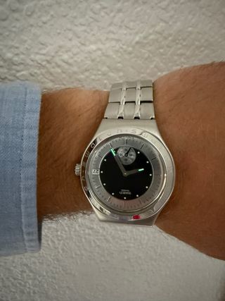 Swatch Irony Holbre IMPECABLE Peppermint 38mm