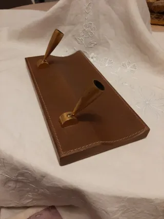 Portapenne da scrivania in pelle