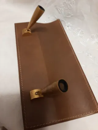 Portapenne da scrivania in pelle