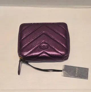 Portafoglio Pinko Taylor Zip Around Viola NUOVO
